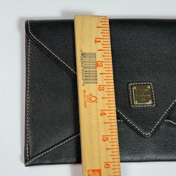 New Dooney & Bourke Envelope Slim Leather Wallet Black Organizer Clutch 9x6 - Picture 12 of 13